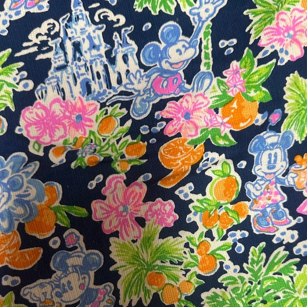 Disney- Lilly Pulitzer Navy Floral High Waist Women's Shorts size 12 - Picture 5 of 5